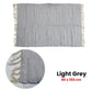 Large Chindi Cotton Handmade Floor Mat with Tassels 90 x 150 cm Light Grey