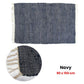 Large Chindi Cotton Handmade Floor Mat with Tassels 90 x 150 cm Navy