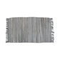 Tonal Chindi Cotton Handmade Floor Mat with Tassels 70 x 120 cm Grey