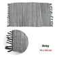 Tonal Chindi Cotton Handmade Floor Mat with Tassels 70 x 120 cm Grey