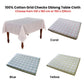 Cotton Grid Checks Oblong Table Cloth Coral 130 x 180cm