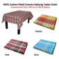 Cotton Plaid Checks Oblong Table Cloth Blue 130 x 180cm
