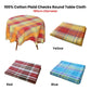 Cotton Plaid Checks Round Table Cloth 180cm Diameter Yellow
