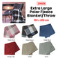 180GSM Extra Large Polar Fleece Throw Blanket 150 x 200cm Steel Blue