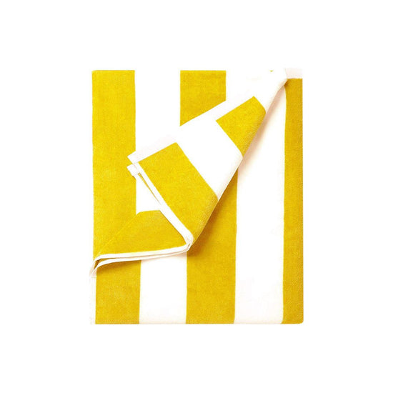 400GSM Cabana Stripe Cotton Polyester Beach Towel Yellow