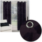 Belmondo Provincial Pair of Eyelet unlined Jacquard Curtains 120 x 220cm each Aubergine