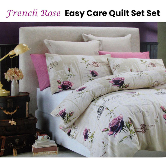 Belmondo French Rose Easy Care Quilt Cover Set King