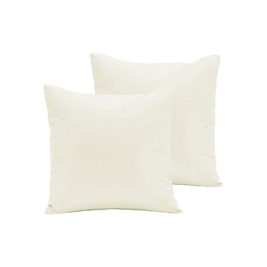 Pair of Polyester Cotton European Pillowcases Off White