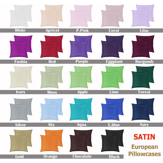 PepperMIll Satin European Pillowcases ( Pair ) CHOCOLATE