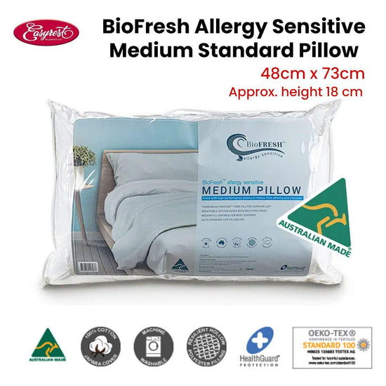 Easyrest BioFresh Allergy Sensitive Medium Standard Pillow 48 x 73 cm