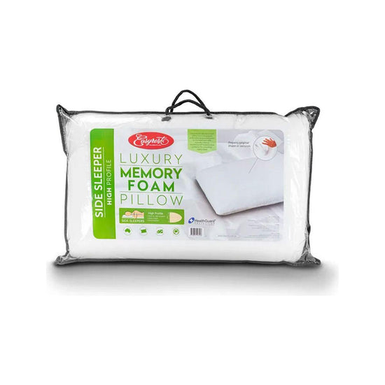 Easyrest Side Sleeper High Profile Luxury Memory Foam Pillow 65 x 40 + 12cm BONUS removable Cover