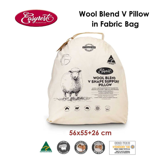 Easyrest Wool Blend V Pillow in Fabric Bag