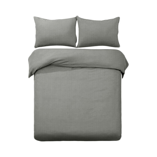 Designer Selection Denver Embossed Quilt Cover Set Grey King