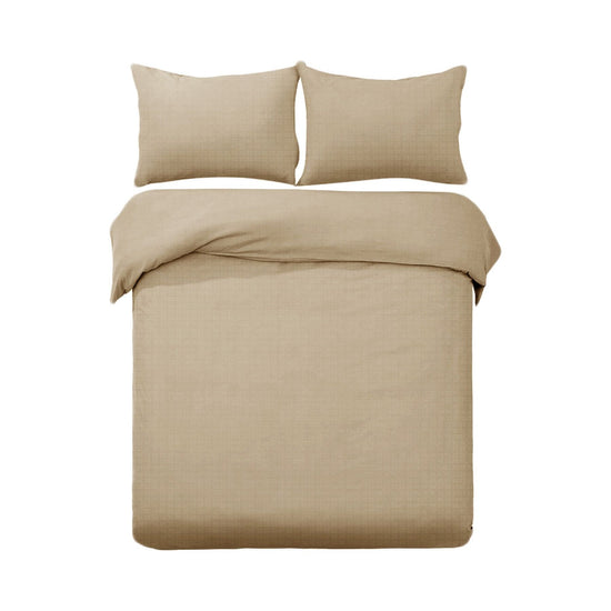 Designer Selection Denver Embossed Quilt Cover Set Latte King