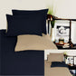 Hotel Living Reversible 100% Cotton JERSEY Quilt Cover Set Black / Latte - QUEEN
