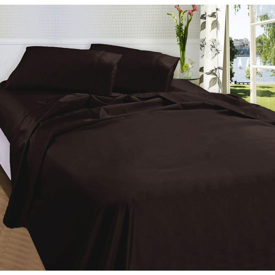 Fieldcrest 875TC Egyptian Cotton Sateen Sheet Set Chocolate Queen