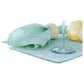 Set of 6 Damask Embossed Polyester Cotton Napkins Light Turquoise 40 x 40cm