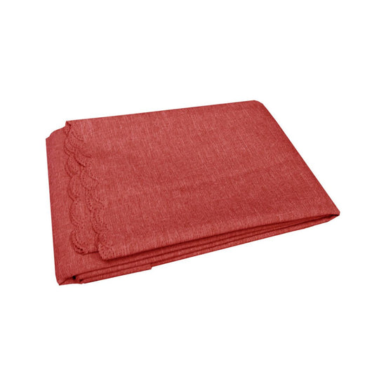 Waylon Damask Permanent Press Polyester Tablecloth 135 x 180cm Red