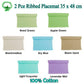 Hoydu Set of 2 - Cotton Ribbed Table Placemats Sky Blue