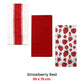 Home Oasis Set of 3 Printed Cotton Rich Tea Towels 50 x 70 cm Strawberry Red