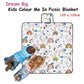 Happy Kids Dream Big Colour Me In Picnic Blanket 125 x 125 cm