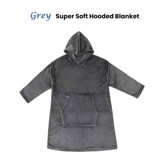 Accessorize Grey Super Soft Hooded Blanket Extra Large