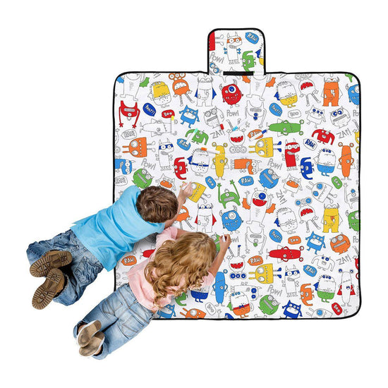 Happy Kids Monster Squad Colour Me In Picnic Blanket 125 x 125 cm