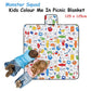 Happy Kids Monster Squad Colour Me In Picnic Blanket 125 x 125 cm