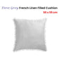 Vintage Design Homewares Dove Grey French Linen Filled Cushion Square - 55cm x 55cm