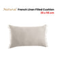 Vintage Design Homewares Natural French Linen Filled Cushion Oblong - 35cm x 55cm