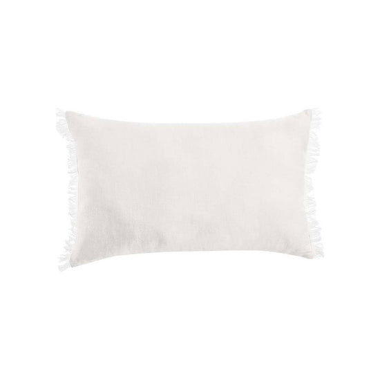 Vintage Design Homewares White French Linen Filled Cushion Oblong - 35cm x 55cm