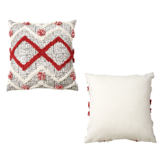 Accessorize Ronan White Red Filled Square Cushion