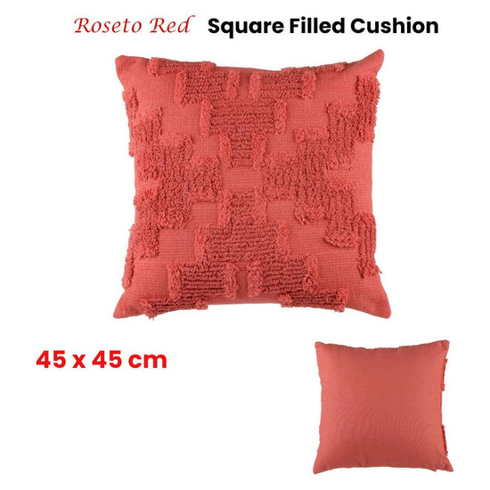 Accessorize Roseto Red Square Filled Cushion 45cm x 45cm