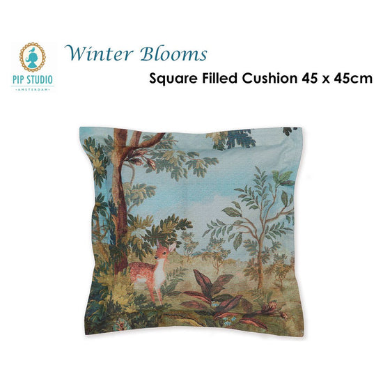 PIP Studio Winter Blooms Multi Cotton Cover Square Cushion