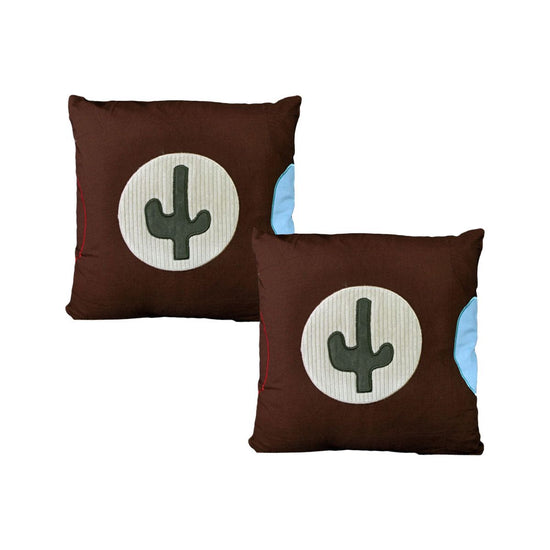 Pack of 2 Wild West Embroidered Cushion Covers 43 x 43 cm