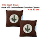 Pack of 2 Wild West Embroidered Cushion Covers 43 x 43 cm