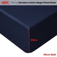 Accessorize Navy Bamboo Cotton Mega Fitted Sheet 50cm Wall Super King