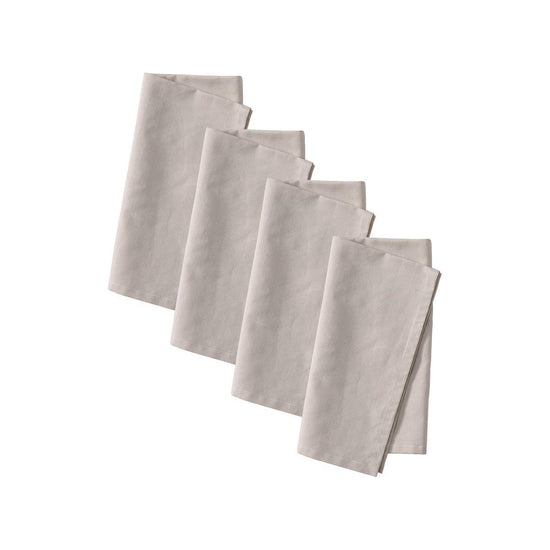 Vintage Design Homewares Set of 4 Washed Linen Cotton Square Napkins Natural 50cm x 50cm