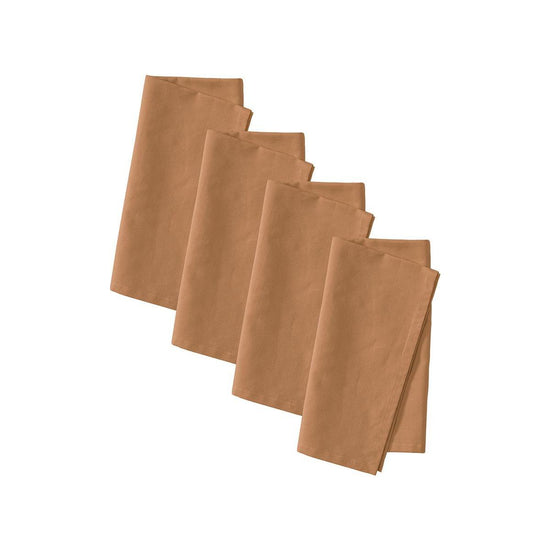 Vintage Design Homewares Set of 4 Washed Linen Cotton Square Napkins Terracotta 50cm x 50cm