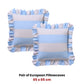 Vintage Design Homewares Pair of Candy Ruffle Blue European Pillowcases 65 x 65cm
