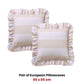 Vintage Design Homewares Pair of Candy Ruffle Natural European Pillowcases 65 x 65cm