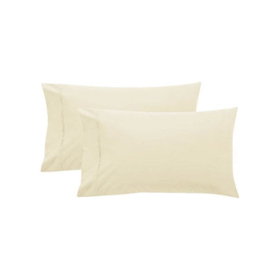 Pair of Pure Cotton 250TC Standard Pillowcases Cream