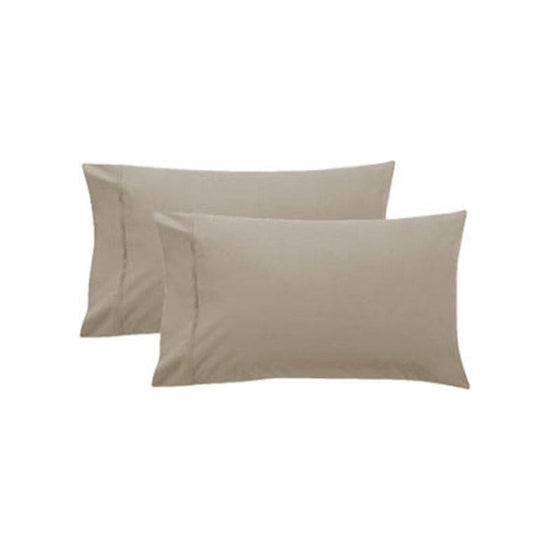 Pair of Pure Cotton 250TC Standard Pillowcases Latte