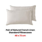 Vintage Design Homewares Pair of Natural French Linen Standard Pillowcases