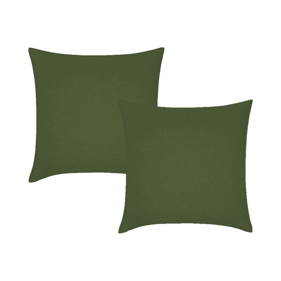 Vintage Design Homewares Pair of Olive French Linen European Pillowcases 65 x 65cm