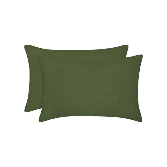 Vintage Design Homewares Pair of Olive French Linen Standard Pillowcases 48 x 73cm