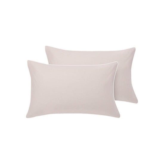 Accessorize Pair of  White/Natural Piped Hotel Deluxe Cotton Standard Pillowcases