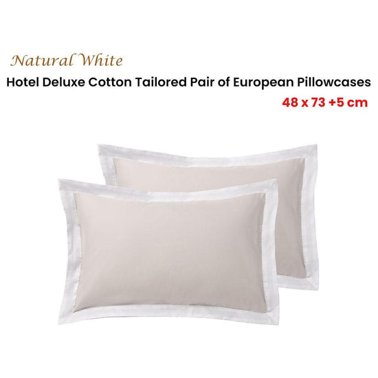 Accessorize Pair of  White/Natural Tailored Hotel Deluxe Cotton Standard Pillowcases