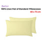 Vintage Design Homewares 100% Linen Pair of Standard Pillowcases Butter 48 x 73 cm