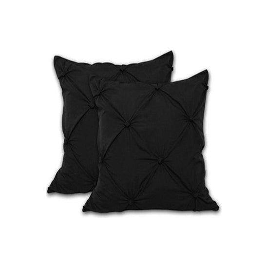 Accessorize 2 Pce Puffy European Pillowcases Black